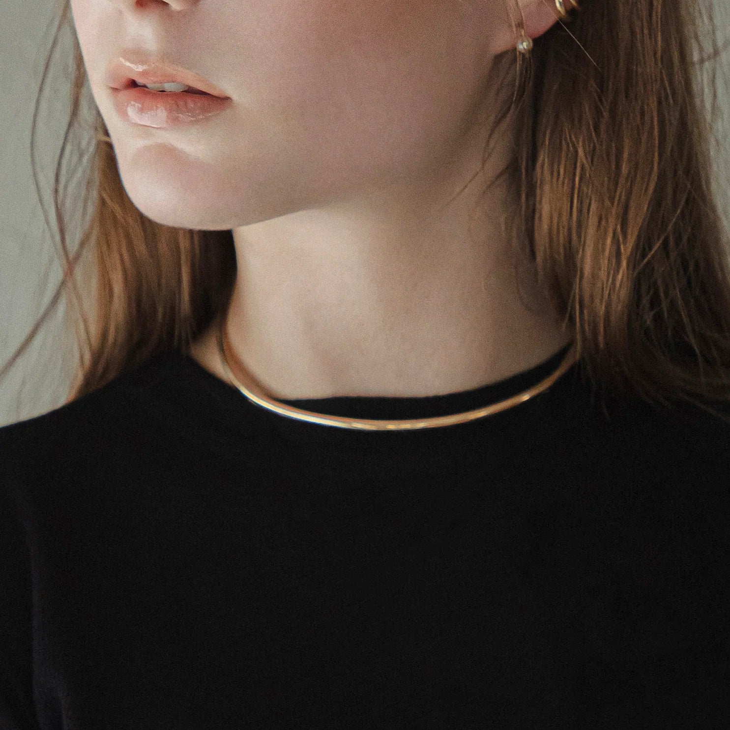 【anchor】スムースネックカフ3.0mm gold / Neck-031-GD