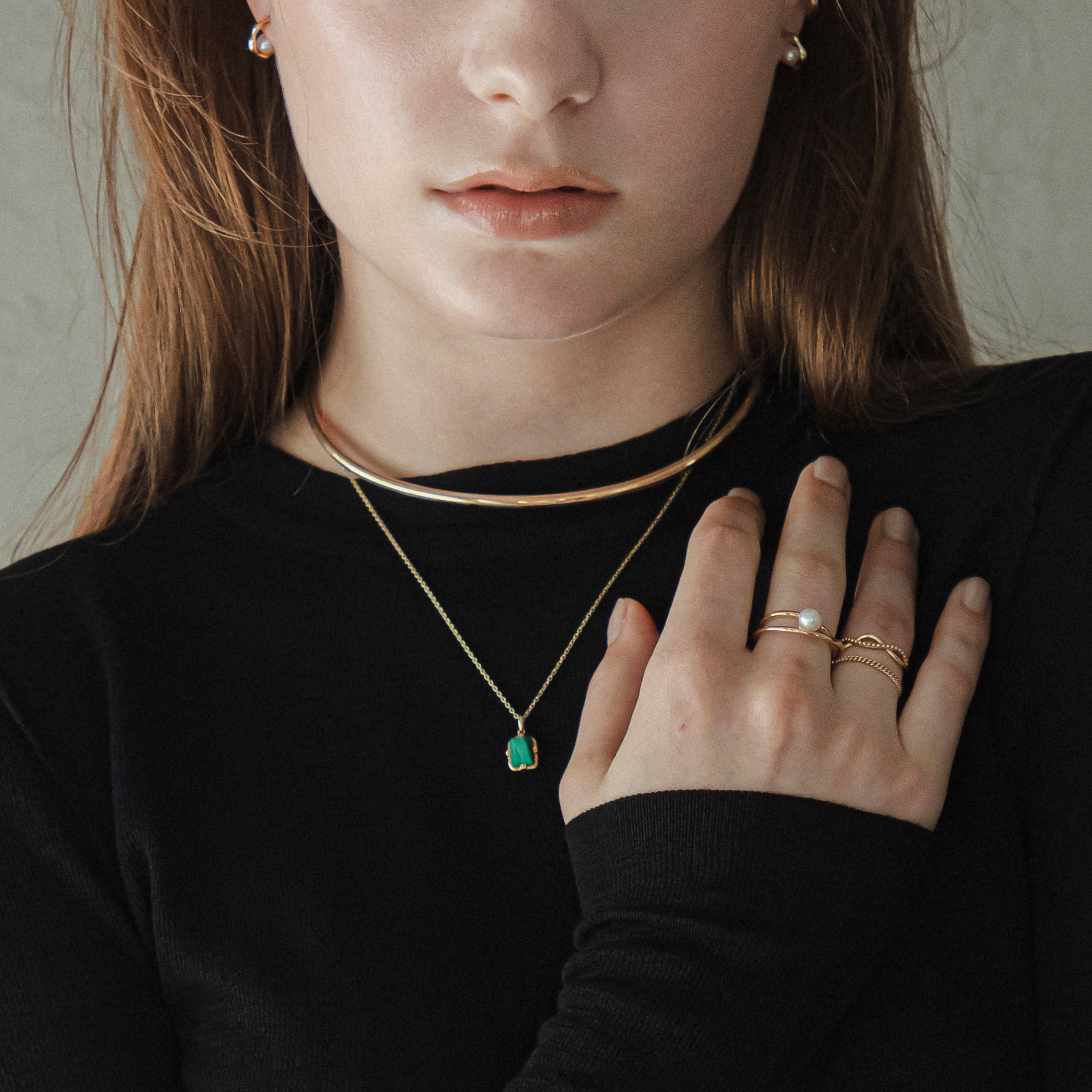 【anchor】スムースネックカフ3.0mm gold / Neck-031-GD