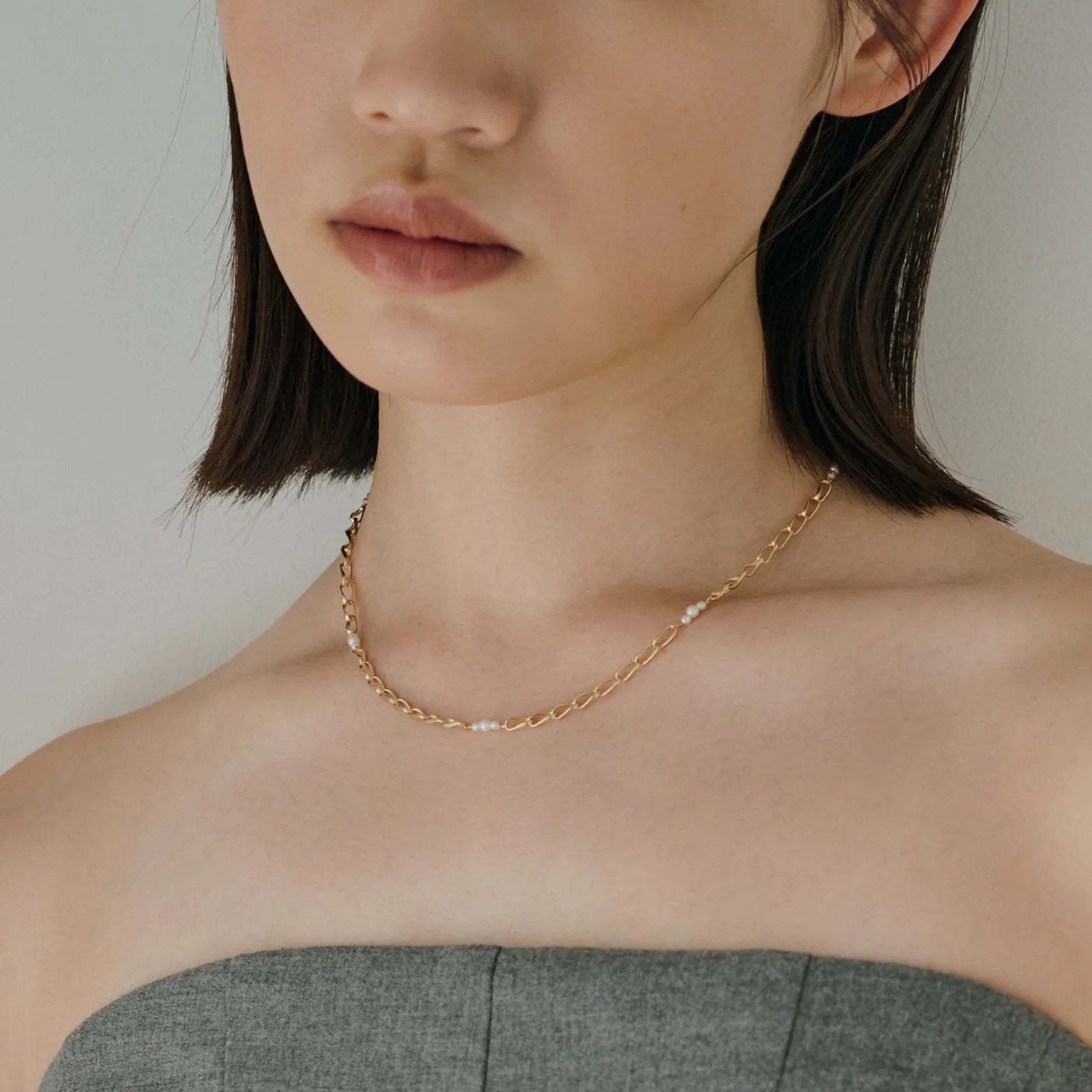 【anchor】ステーションパールチョーカー gold / Neck-034-GD