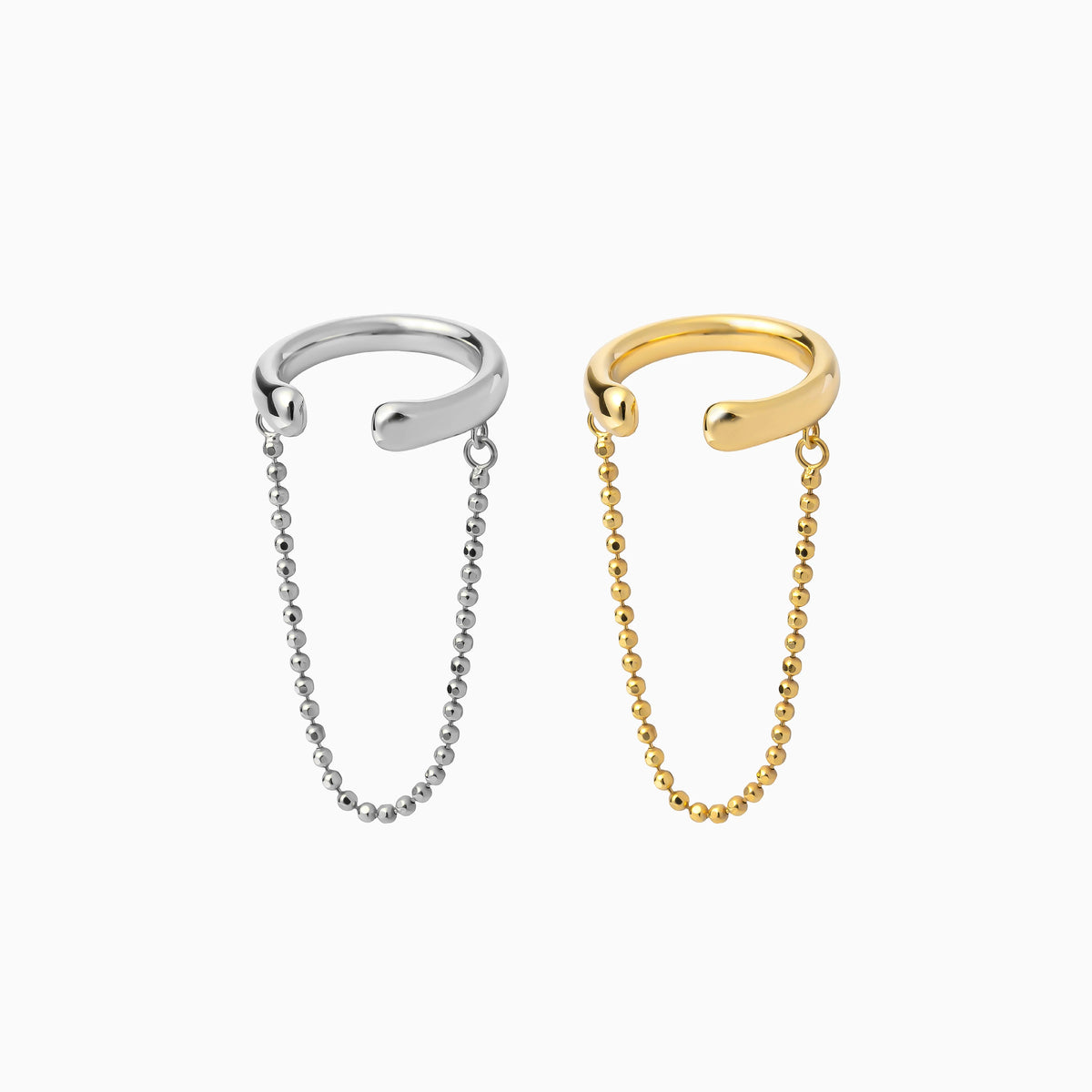 【harbor】カットボールチェーンイヤーカフ silver