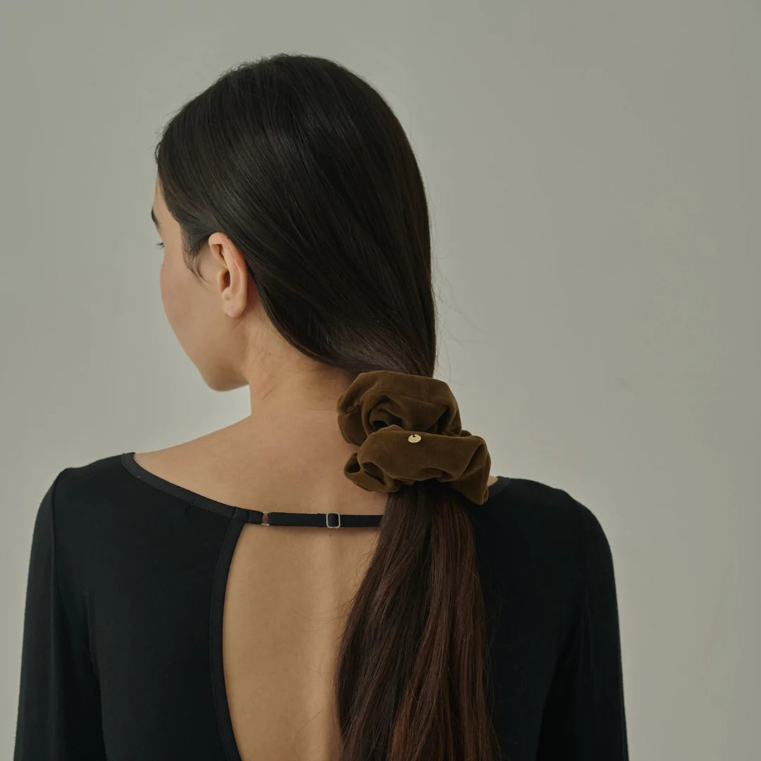 【Scrunchie】ベルベット BROWN 【HAIR-000-BRO】