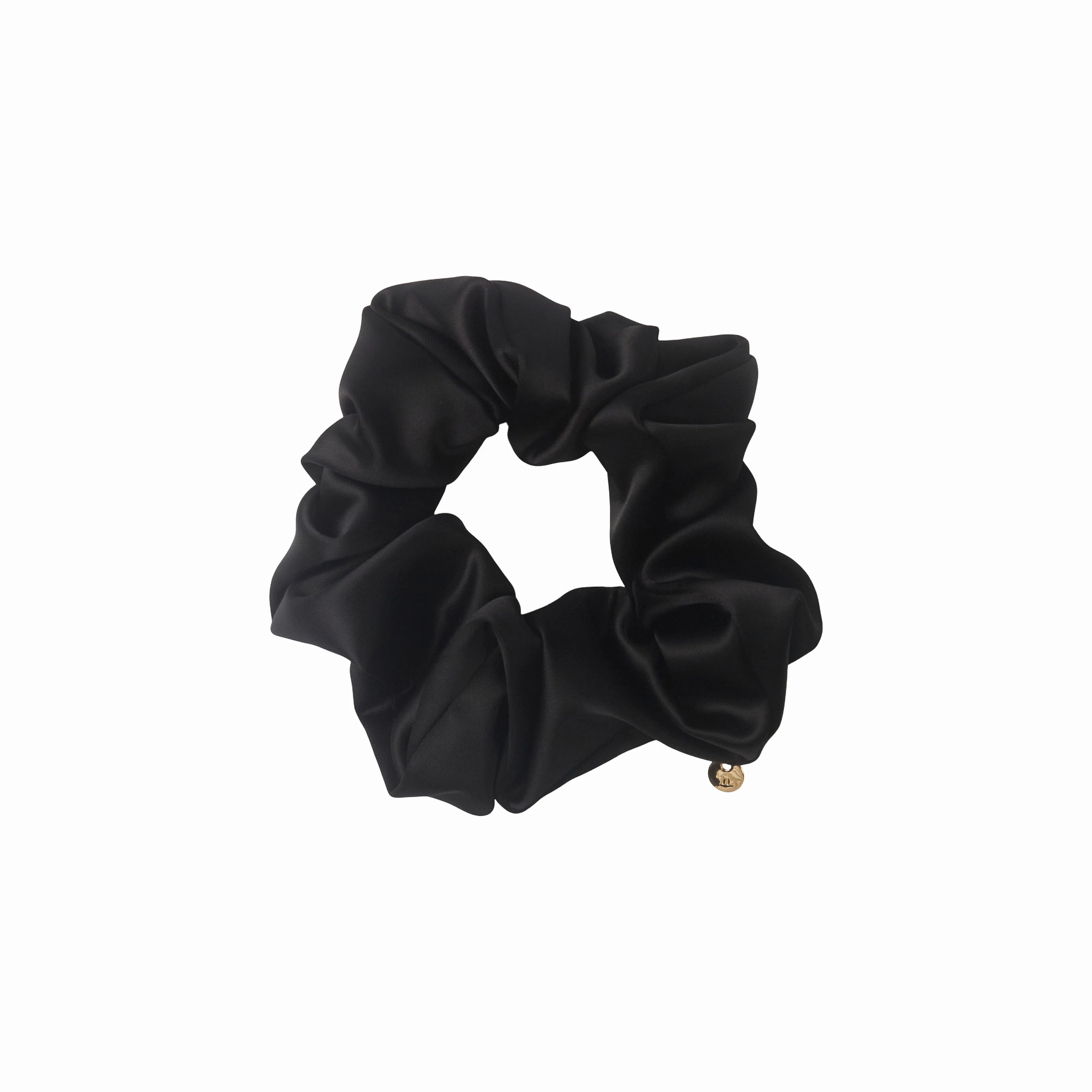 【Scrunchie】サテン BLACK【HAIR-001-BLK】