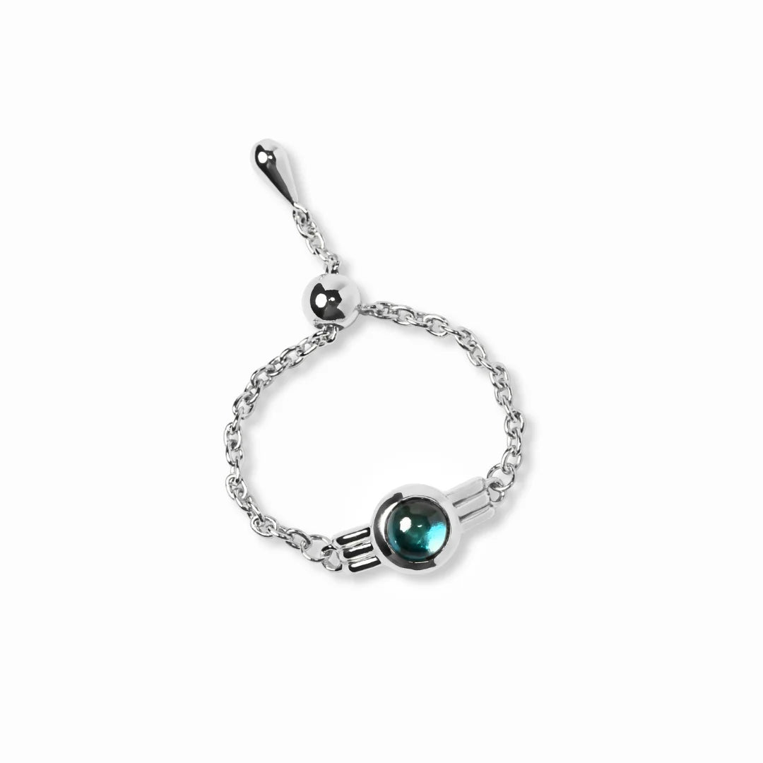 【glint】天然石チェーンフリーサイズリングφ4.0㎜ silverロンドンブルートパーズ【RING-039-SV-LBT】