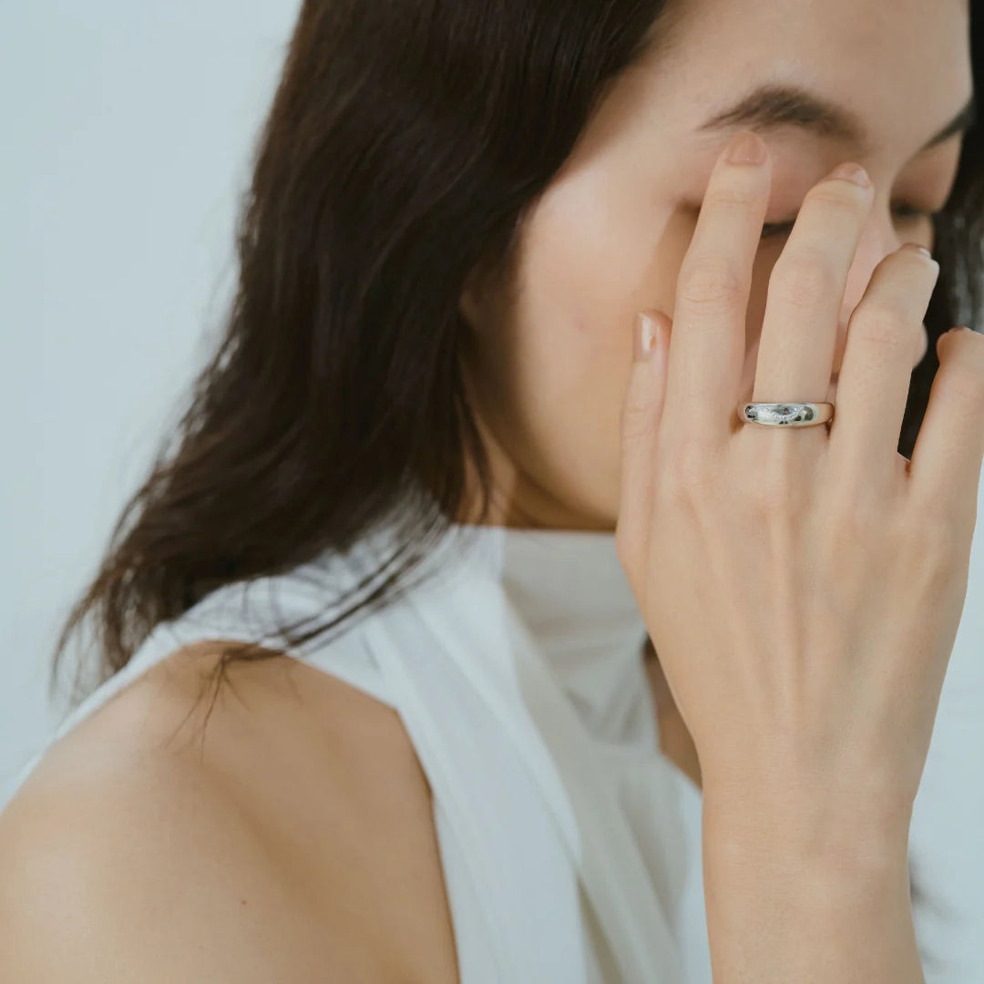 【bonbon】フローイングメレリング silver【 RING-042-SV】