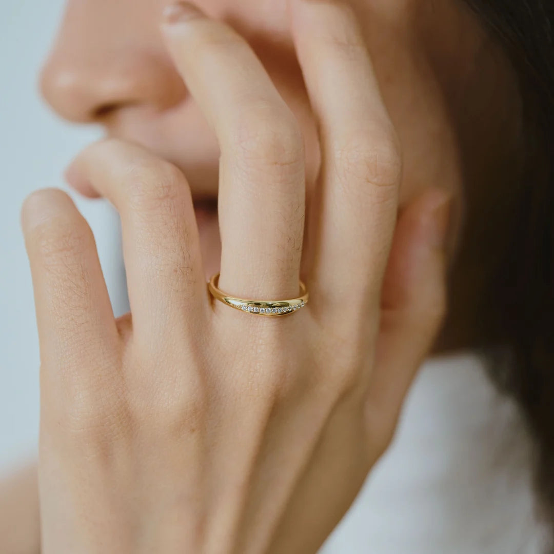 【bonbon】メレラインリング gold【 RING-043-GD】