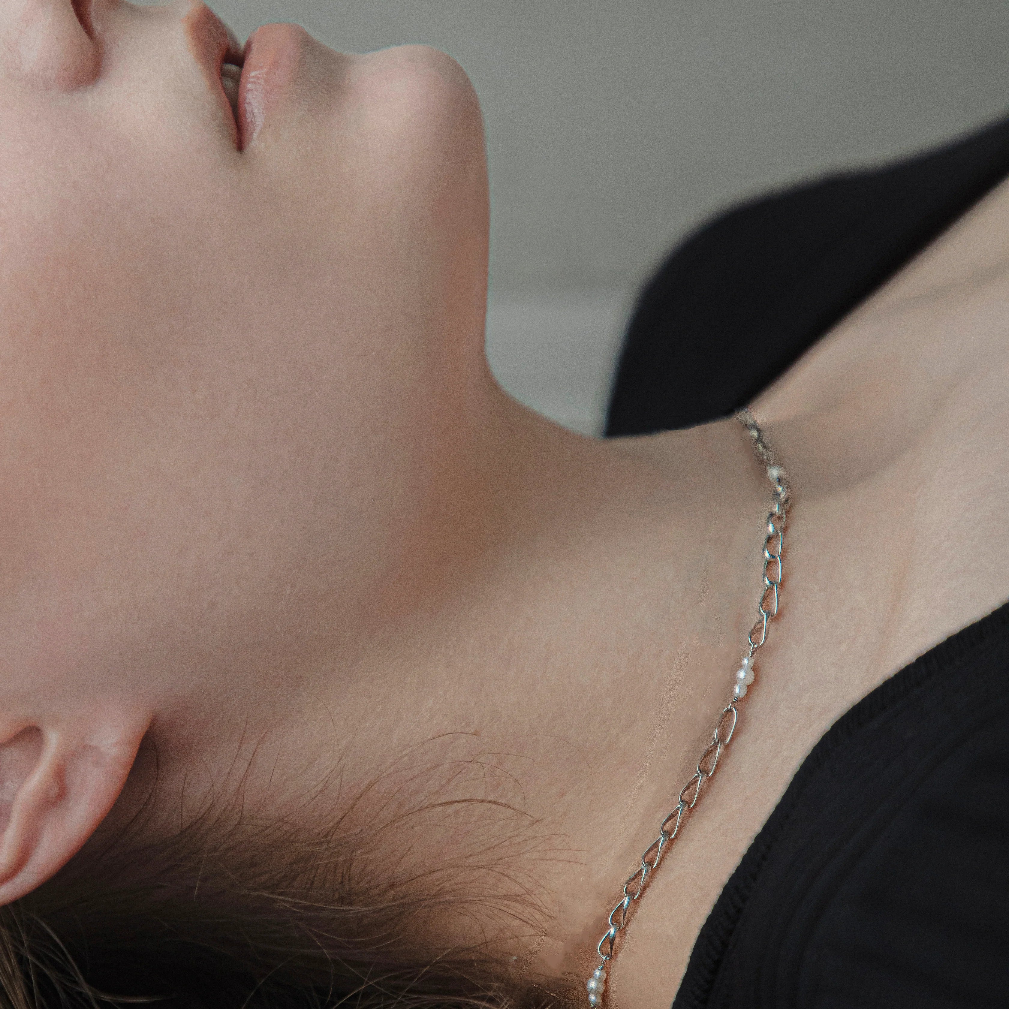 【anchor】ステーションパールチョーカー silver / Neck-034-SV