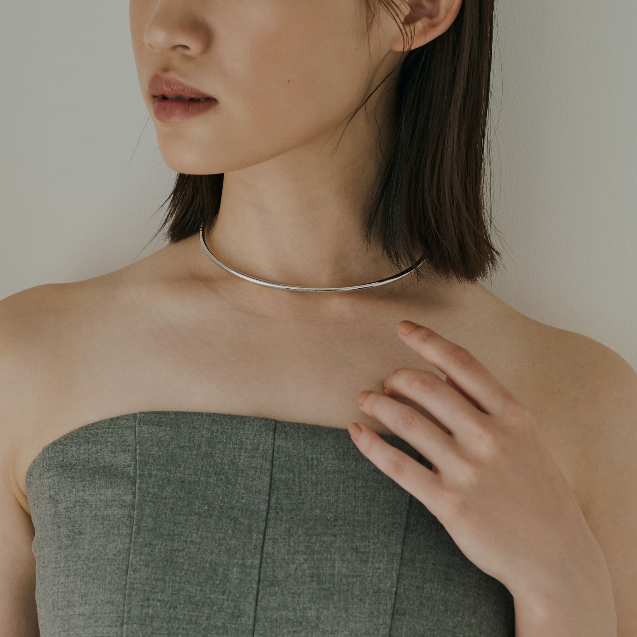 【anchor】スムースネックカフ3.0mm silver / Neck-031-SV