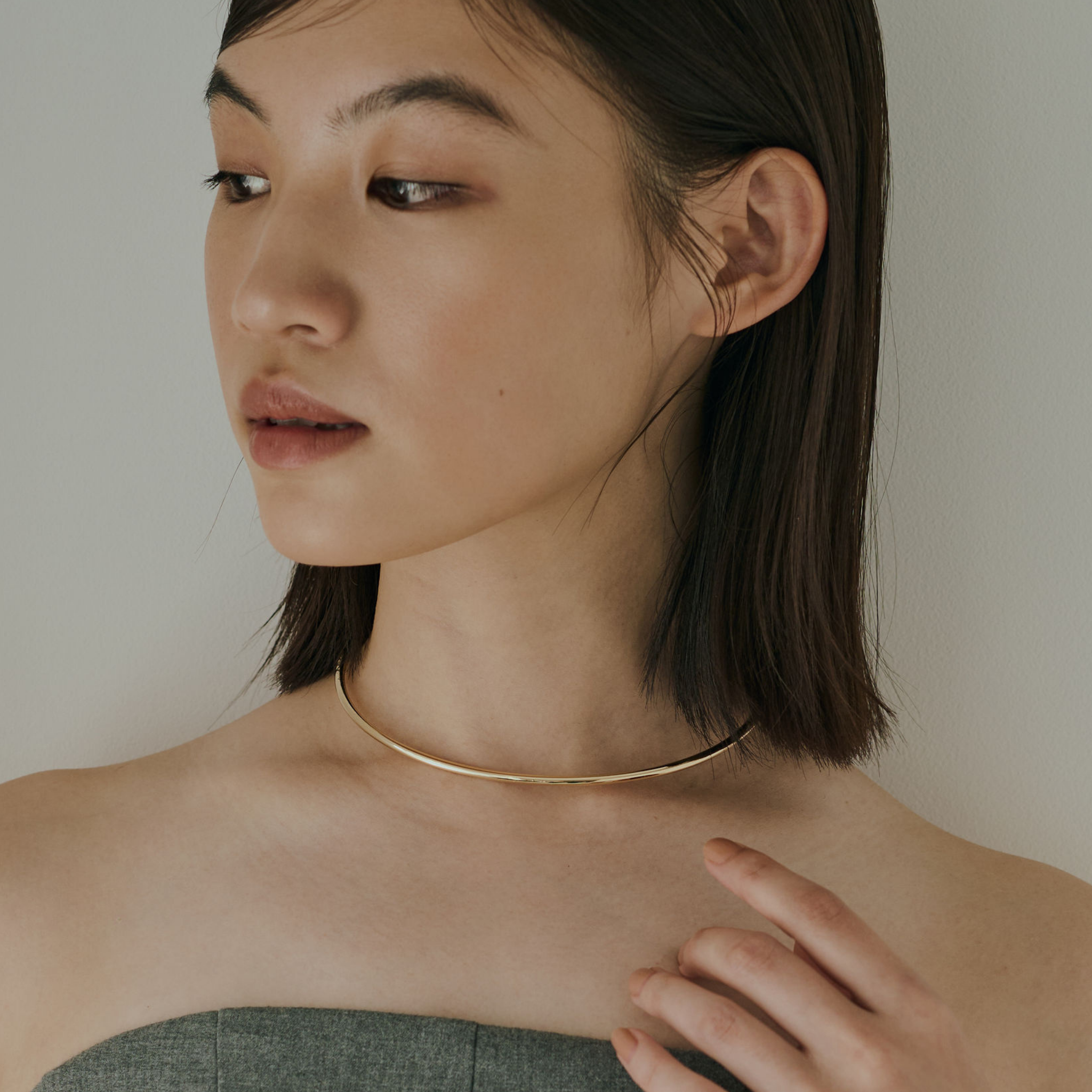 【anchor】スムースネックカフ3.0mm gold / Neck-031-GD