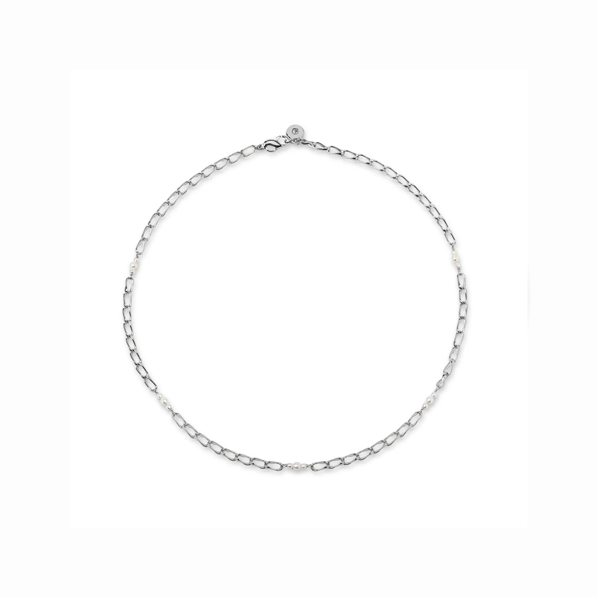 【anchor】ステーションパールチョーカー silver / Neck-034-SV