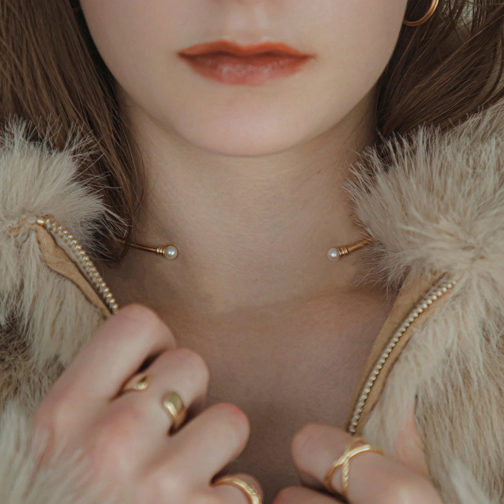 【anchor】パールネックカフ2.5mmリバーシブル gold/Neck-032-GD