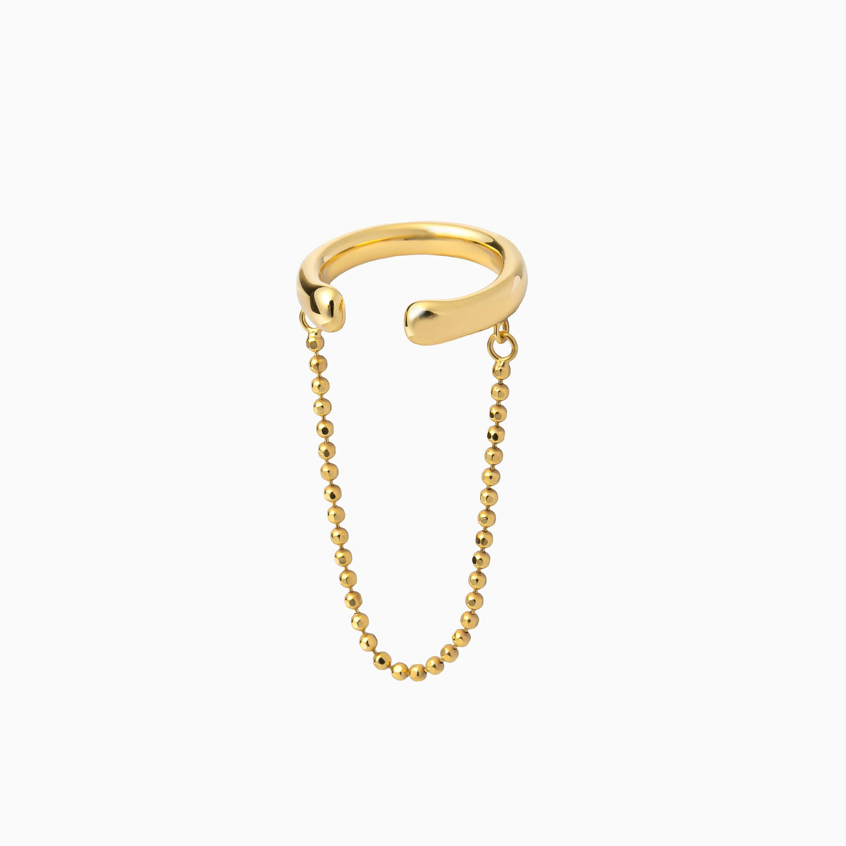 【harbor】カットボールチェーンイヤーカフ gold