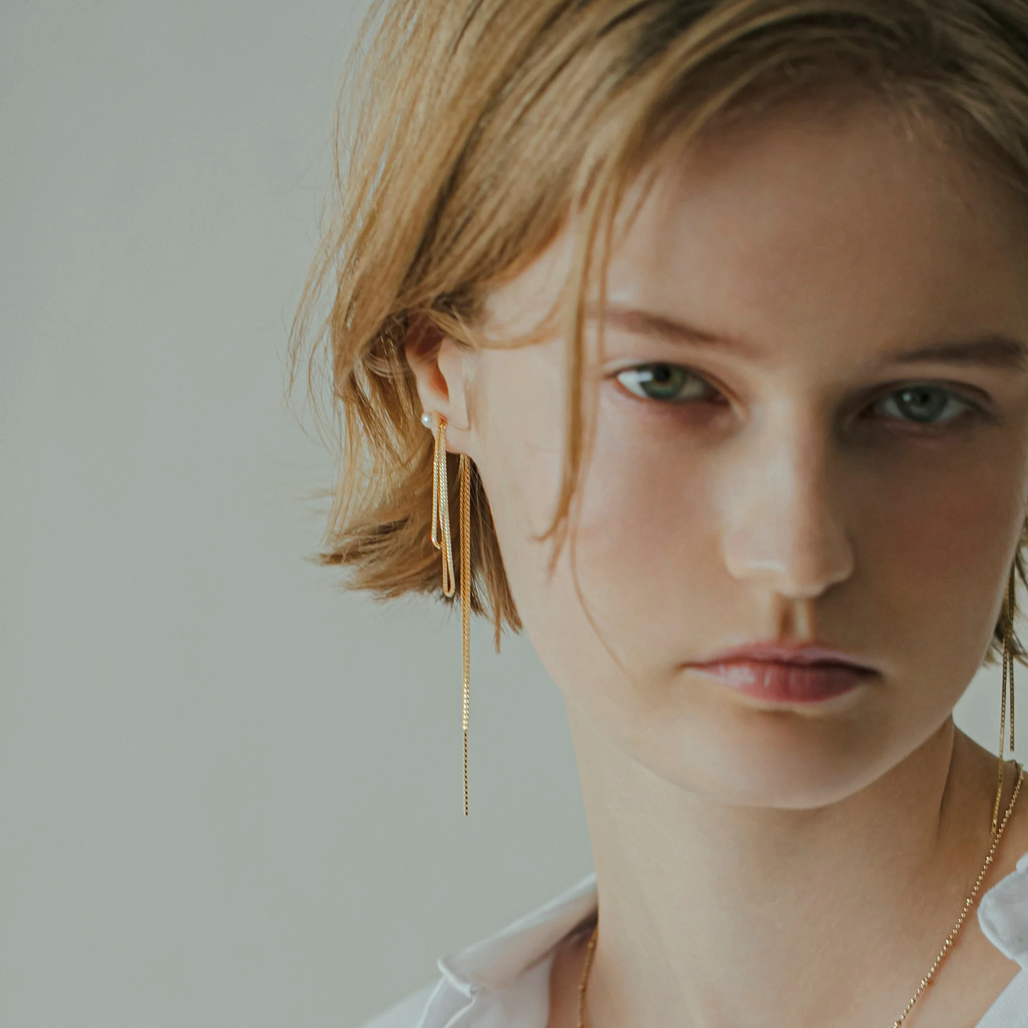 【link】リボンチェーンピアス gold (EP-046-GD)