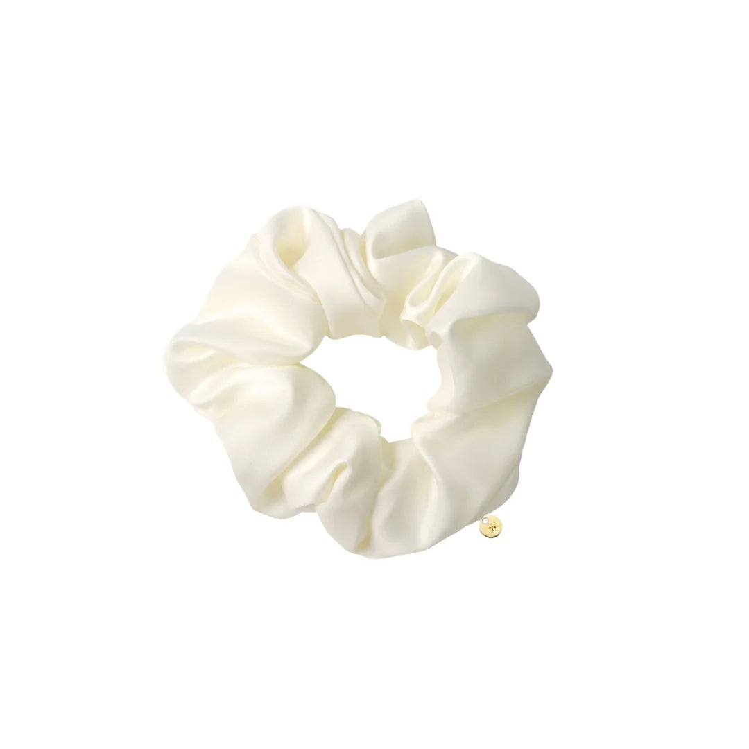 【Scrunchie】サテン WHITE【HAIR-001-WHT】
