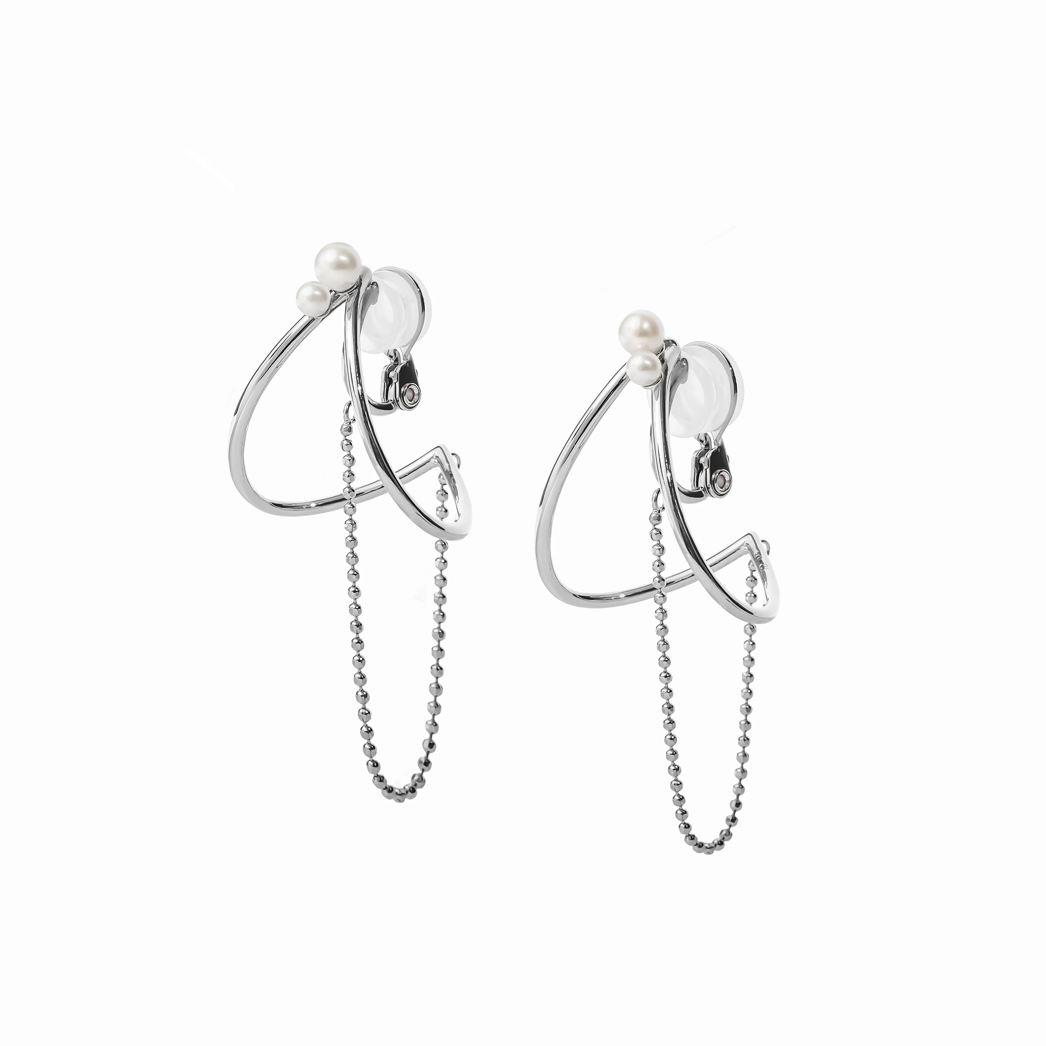 【link】クレセントチェーンイヤリング silver