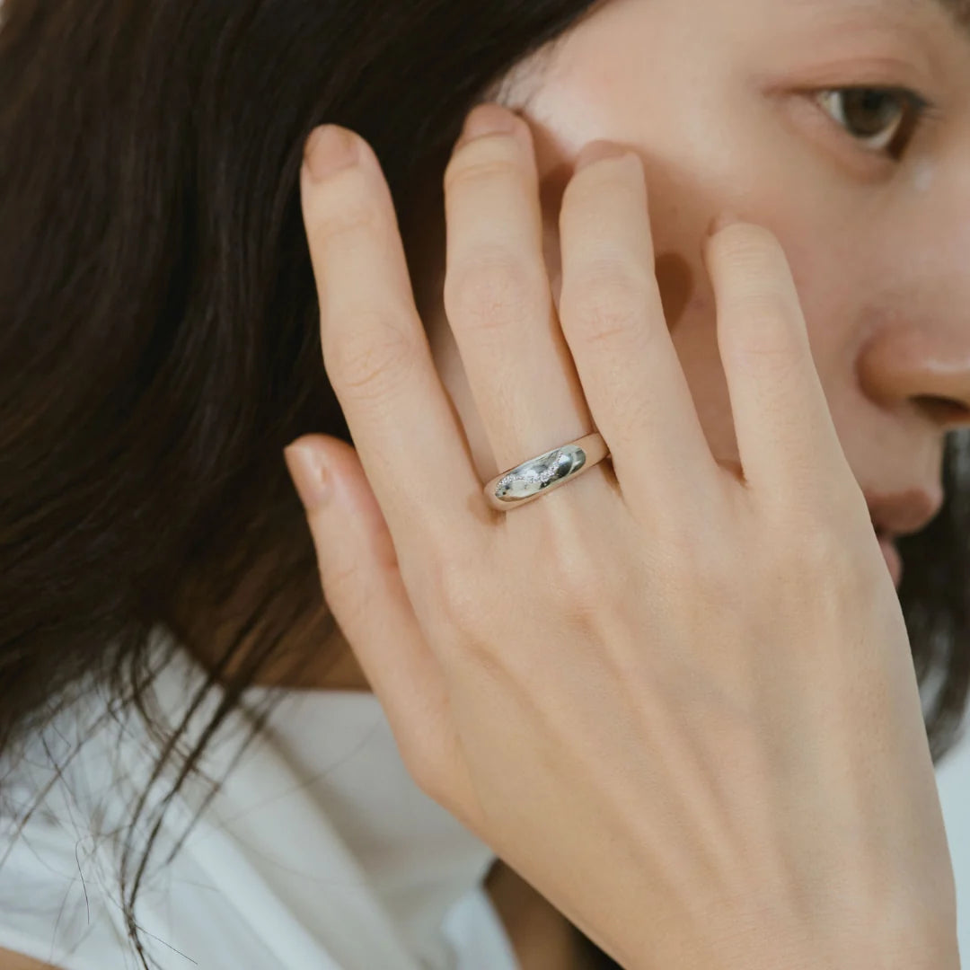 【bonbon】フローイングメレリング silver【 RING-042-SV】