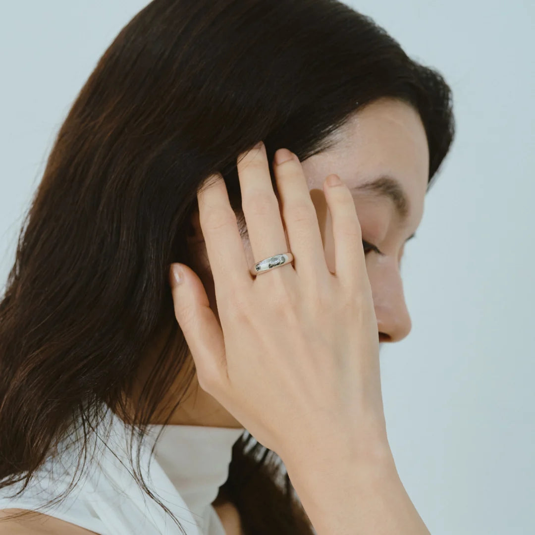 【bonbon】フローイングメレリング silver【 RING-042-SV】