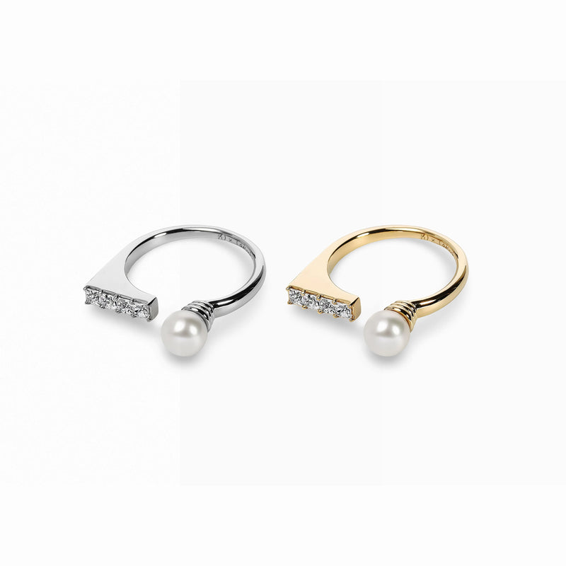 karin　パールリング Karin Takubo × h..】スクエアストーンメランジュリング silver – Re:See