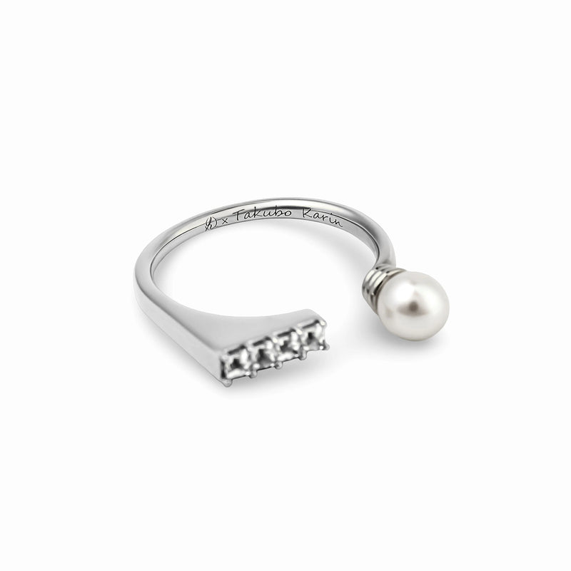 Karin Takubo × h..】スクエアストーンメランジュリング silver – Re:See