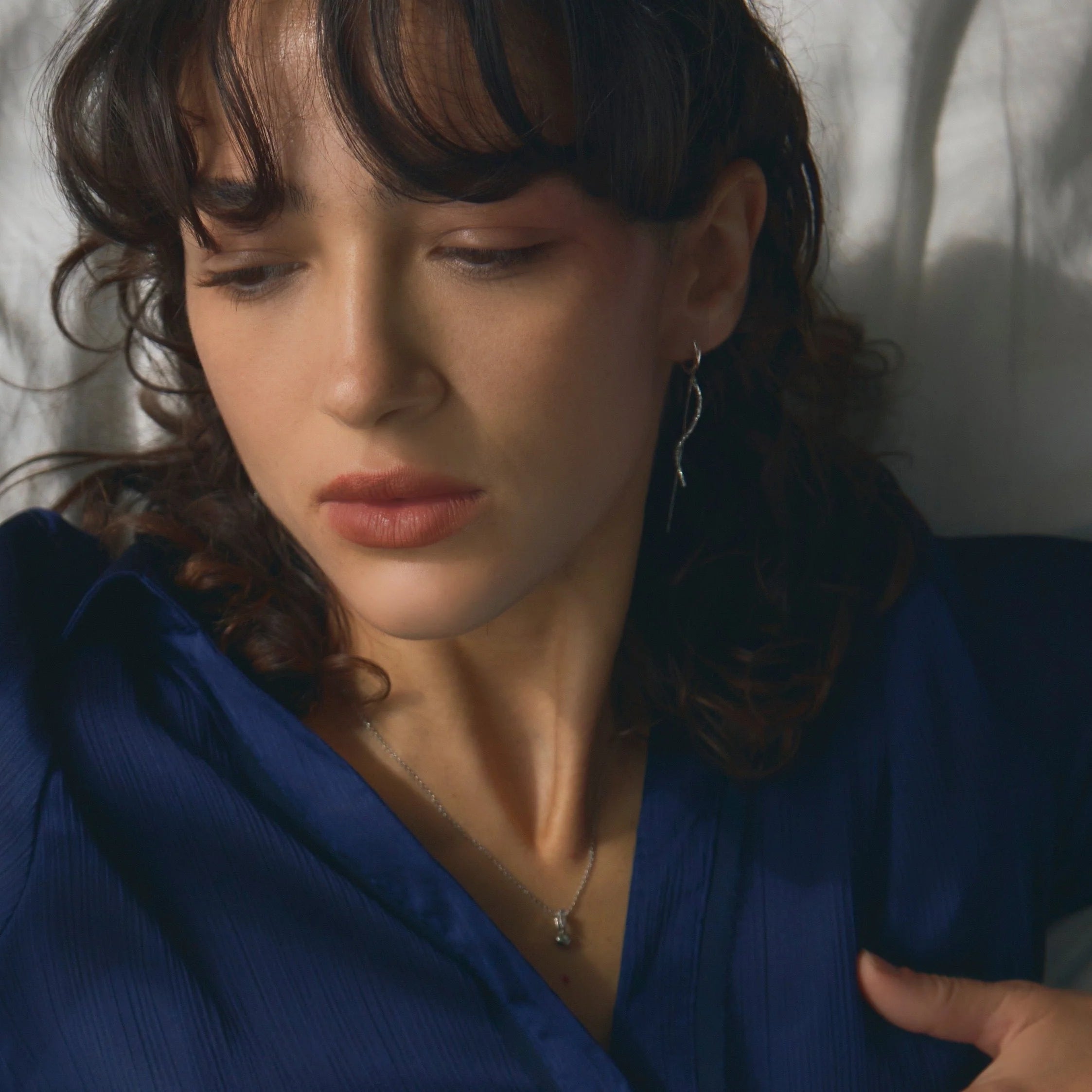 twist ウェーブバー＆チェーンピアス【ep-039 silver】